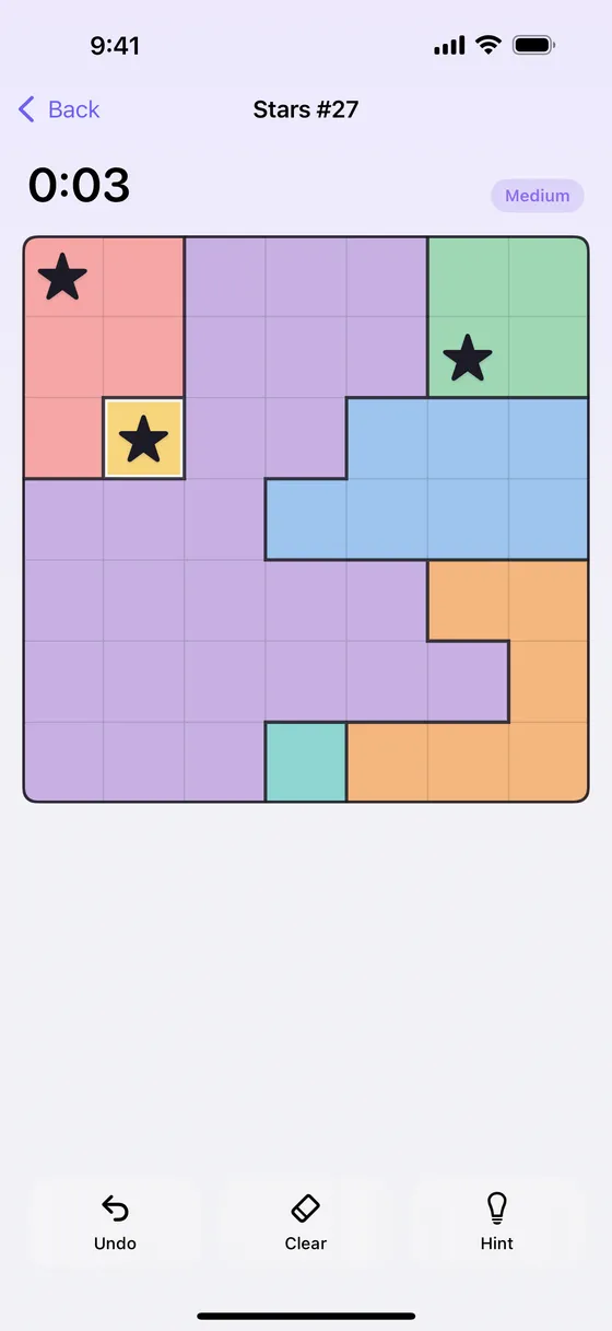 A Stars puzzle in Gridwise